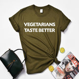 Huikoo Plus Size Women Basic Tshirt Women Summer Letter Graphic Tees Vegetarians Taste Better O Neck Casual Oversized Top