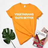 Huikoo Plus Size Women Basic Tshirt Women Summer Letter Graphic Tees Vegetarians Taste Better O Neck Casual Oversized Top