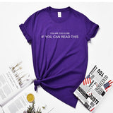 Huikoo Plus Size Women Tshirt You Are Too Close If You Can Read This Female Letters Harajuku Social Distancing Funny Graphic Top